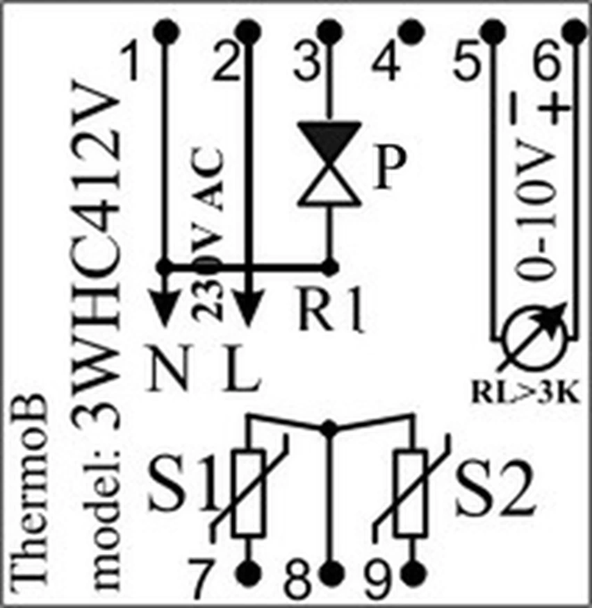 Spajanje – 3WHC412V (izlaz 0–10V) schema