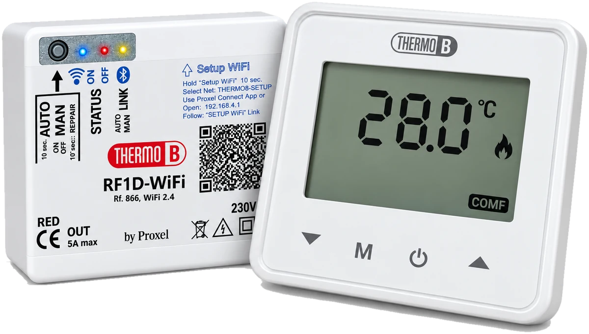 ThermoB Home · RF1D.WiFi, Bežični sobni termostat sa WiFi prijemnikom