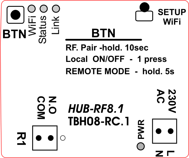 ThermoB Link · TB01/TB08, Безжичен предавател на релеен сигнал (WiFi + RF)